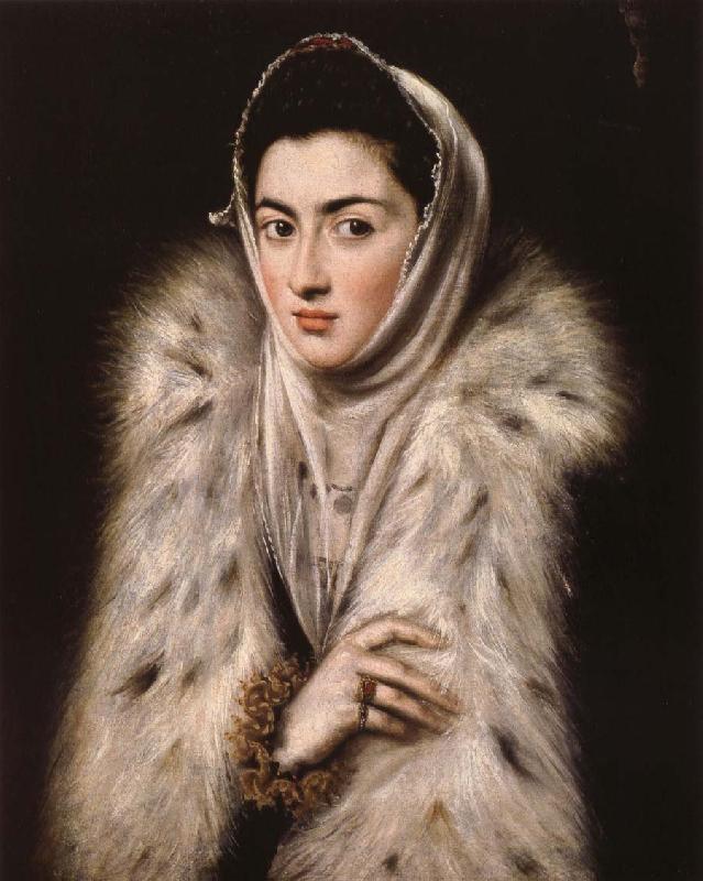 El Greco Lady in a fur wrap oil painting image